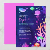 Meisjes onder het Zee Verjaardagsfeest Kaart (Voorkant / Achterkant)