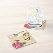 Meisjes  onderzetter met vogel, vlinders en roos (Insitu)