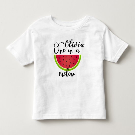 Meisjes One in a Melon eerste verjaardag T-shirt (Voorkant)
