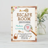 Meisjes ontsnappingskamer uitnodiging (Staand voorkant)