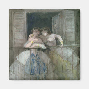 Meisjes op de Balcony, 1855-60 Magneet