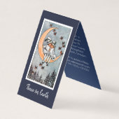 Meisjes op de kerst-feestelijke Moon-uitnodiging Visitekaartje (Voorkant)