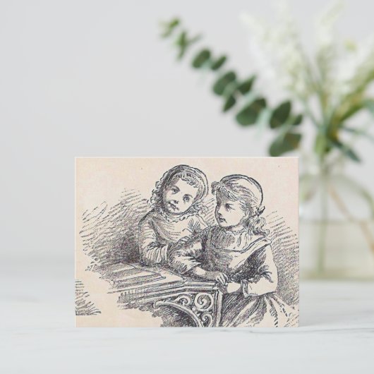 Meisjes op de pagina Gemakkelijk te lezen in Hoesj Briefkaart (Staand voorkant)