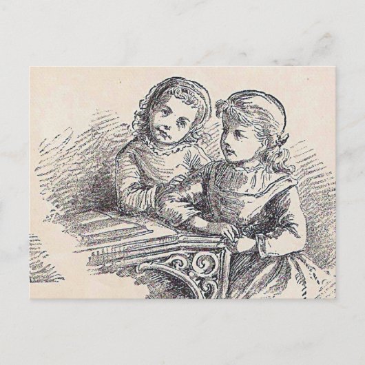 Meisjes op de pagina Gemakkelijk te lezen in Hoesj Briefkaart (Voorkant)