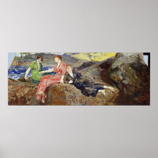 Meisjes op de Shore, c.1884-85 Poster (Voorkant)