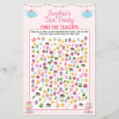 Meisjes op de verjaardag Tea Party vindt het thees (Voorkant)