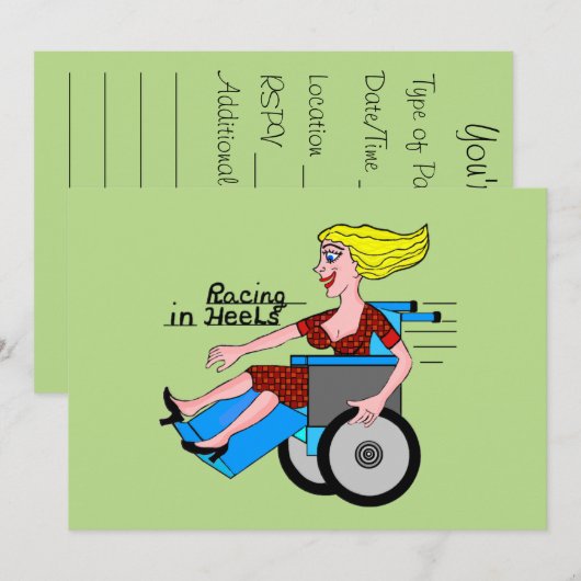 Meisjes op Heels hebben rolstoelen nodig Kaart (Voorkant / Achterkant)