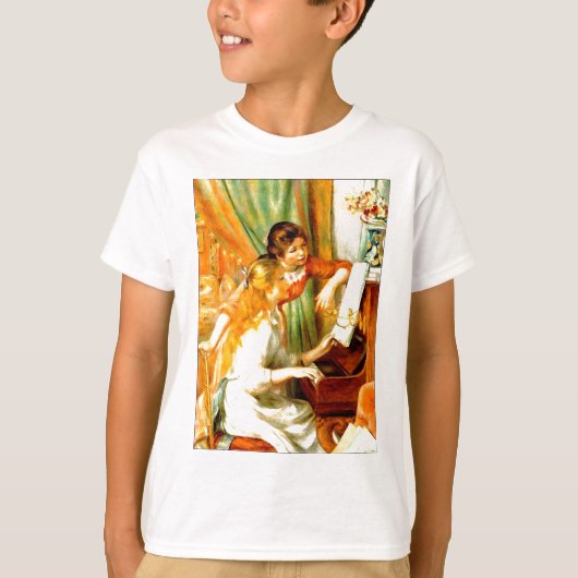 Meisjes op het Piano-Kinder T-shirt (Voorkant)