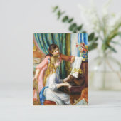 Meisjes op het schilderij Piano Pierre Auguste Ren Briefkaart (Staand voorkant)