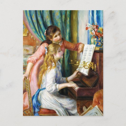 Meisjes op het schilderij Piano Pierre Auguste Ren Briefkaart (Voorkant)