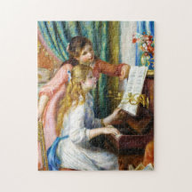 Meisjes op het schilderij Piano Pierre Auguste Ren