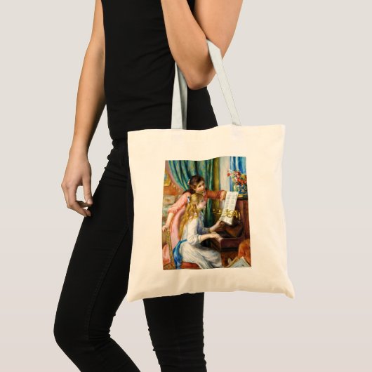 Meisjes op het schilderij Piano Pierre Auguste Ren Tote Bag (Voorkant (product))