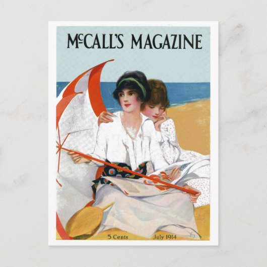 meisjes op het strand briefkaart (Voorkant)