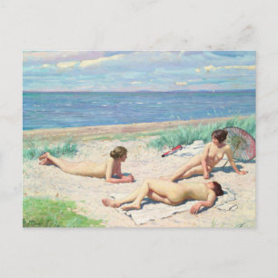 Meisjes op het strand   Paul Fischer Briefkaart