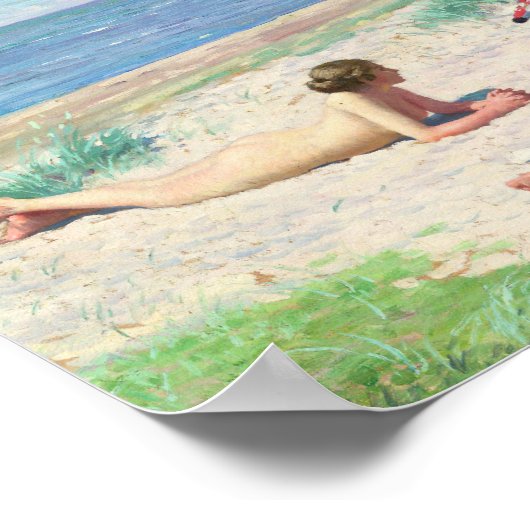 Meisjes op het strand | Paul Fischer Poster (Hoek)