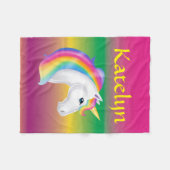 Meisjes op maat gemaakte regenboog eenhoorn fleece (Voorkant (Horizontaal))