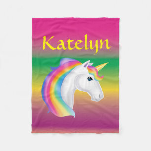 Meisjes op maat gemaakte regenboog eenhoorn fleece deken