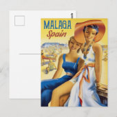 Meisjes op Malaga-strand, Spanje Briefkaart (Voorkant / Achterkant)