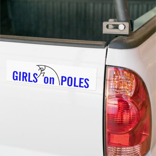 Meisjes op polen bumpersticker (Op Truck)