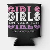 Meisjes op vakantie gepersonaliseerd blikjeskoeler (Voorkant)