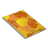 Meisjes Oranje holle vaste drijvende hartvormen Notitieboek (Rechterzijde)