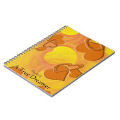 Meisjes Oranje holle vaste drijvende hartvormen Notitieboek (Linkerzijde)