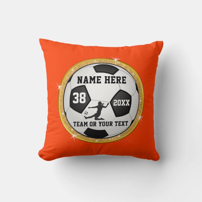 Meisjes Oranje Voetbal cadeautjes voor hoogleraren Kussen (Voorkant)