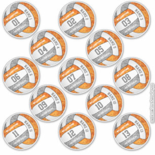 meisjes - oranje volleybalspeler 13 sticker