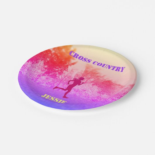 Meisjes over land met regenboog papieren bordje (Gekanteld)