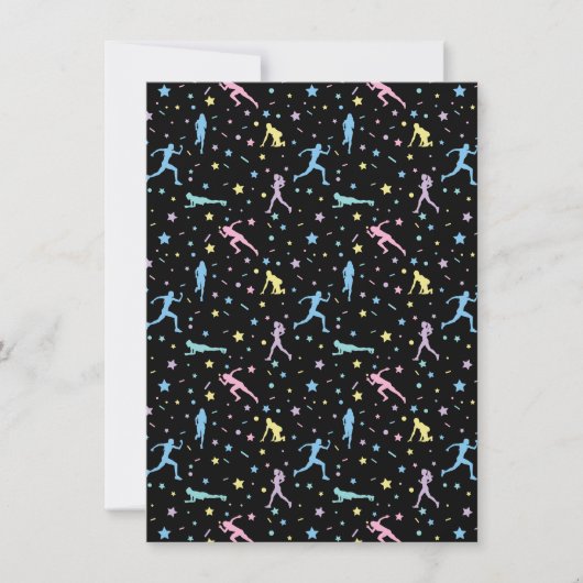 Meisjes over land, trackveld, marathonloper feestdagenkaart (Voorkant)