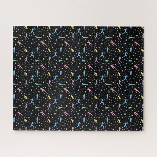 Meisjes over land, trackveld, marathonloper legpuzzel (Horizontaal)