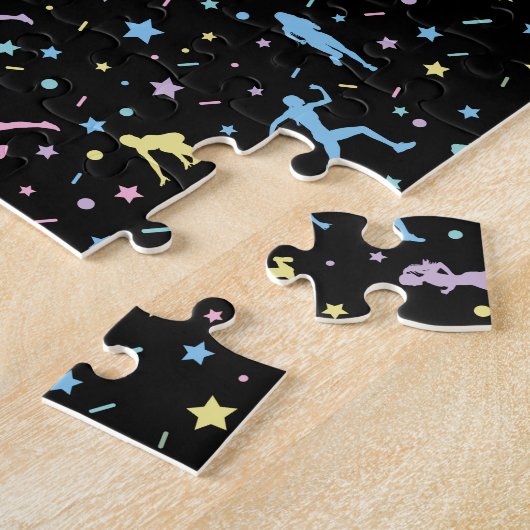 Meisjes over land, trackveld, marathonloper legpuzzel (Zijkant)