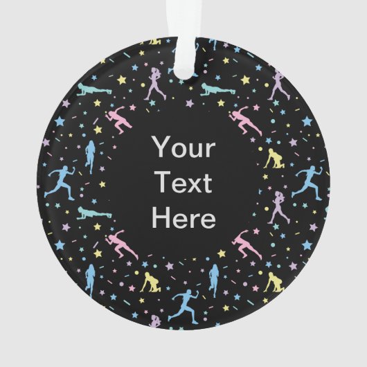 Meisjes over land, trackveld, marathonloper ornament (achterkant)