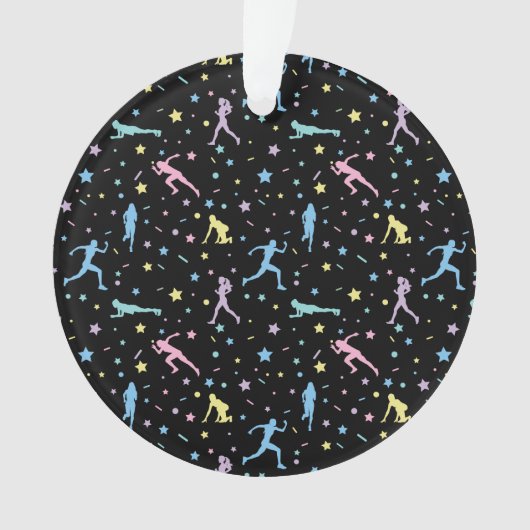 Meisjes over land, trackveld, marathonloper ornament (voorkant)