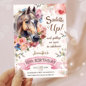 Meisjes Paard 10e Verjaardag Cowgirl Saddle Up! Kaart