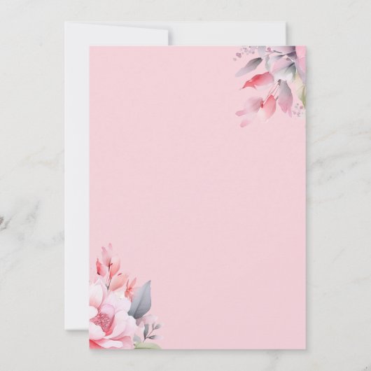 Meisjes Paard 7e verjaardag Floral zadel omhoog! Kaart (Achterkant)