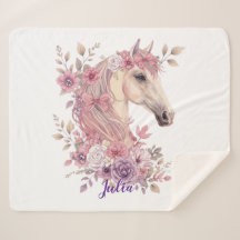 Meisjes Paard Pastel Sherpa Deken
