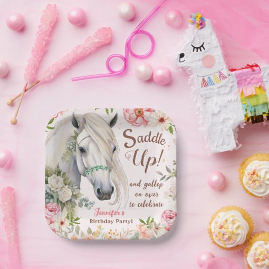 Meisjes Paard Verjaardagsfeestje Papier Borden Papieren Bordje (Feest)