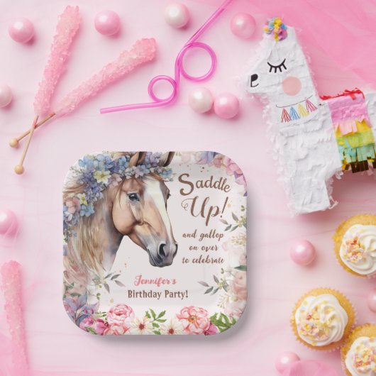 Meisjes Paard Verjaardagsfeestje Papier Borden Papieren Bordje (Feest)