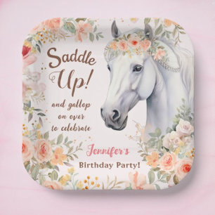 Meisjes Paard Verjaardagsfeestje Papier Borden Papieren Bordje