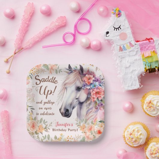 Meisjes Paard Verjaardagsfeestje Papier Borden Papieren Bordje (Feest)