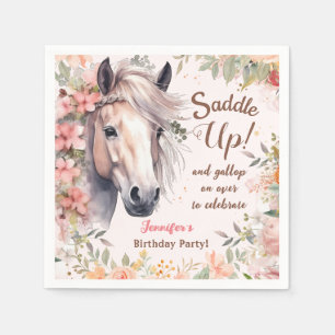 Meisjes Paard Verjaardagsfeestje Papier Servet