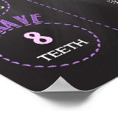 Meisjes Paars Dinosaur 16x20 Sjabloon 1ste verjaar Poster (Hoek)