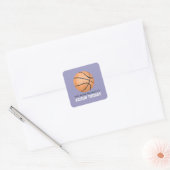 Meisjes Paars Dit boek is Basketball Kinder Vierkante Sticker (Envelop)