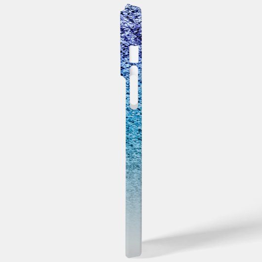 Meisjes Paars en blauw Glitter Ombre Monogrammed Case-Mate iPhone Case (Achterkant / Links)