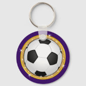 Meisjes Paars en goud, met voetbal gelijkgestelde  Sleutelhanger (Achterkant)