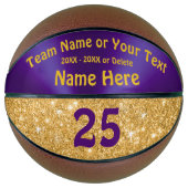 Meisjes Paars en gouden persoonlijke honkbal Basketbal (Voorkant)