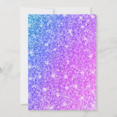 Meisjes Paars en Roze Glitter Sweet 16 Kaart (Achterkant)