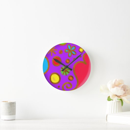 Meisjes Paars rood kleurrijk Ronde Klok (Huis)
