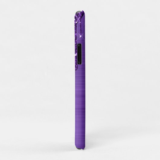 Meisjes Paars uitstrijken Glitter Brush Metal Mono Case-Mate iPhone Case (Achterkant/rechts)